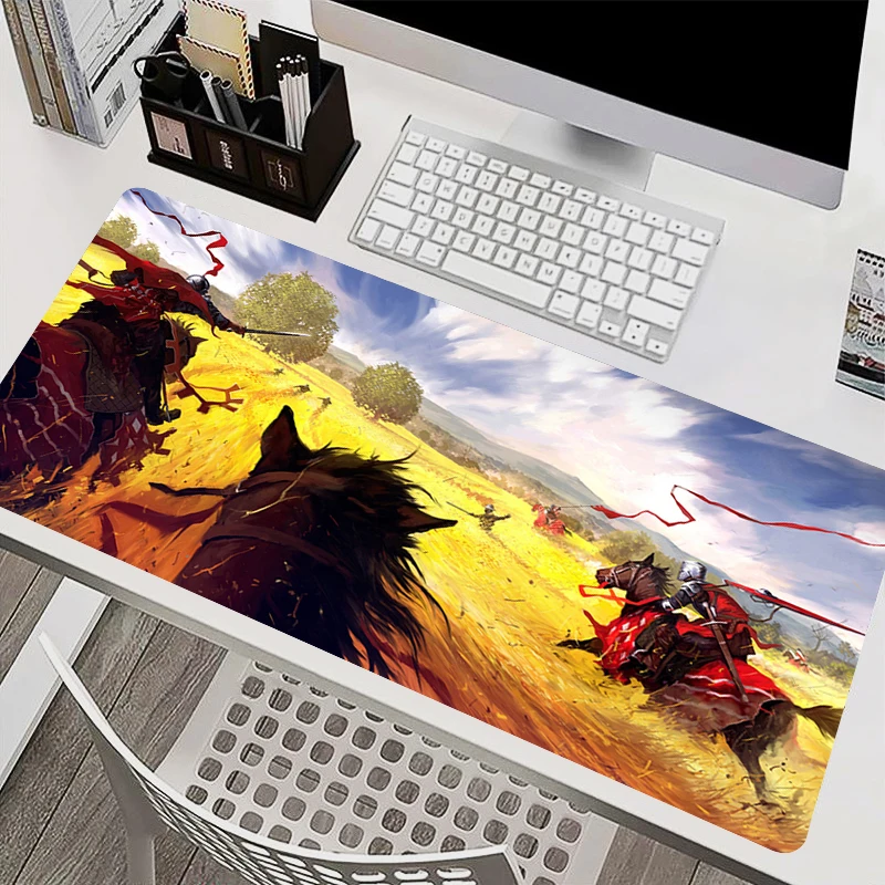 Fearless Soldier Large Mouse Pad Laptop Cool Anime Gaming Accessories Keyboard Mousepad Computer Red HD Non Slip Desk Mat Carpet