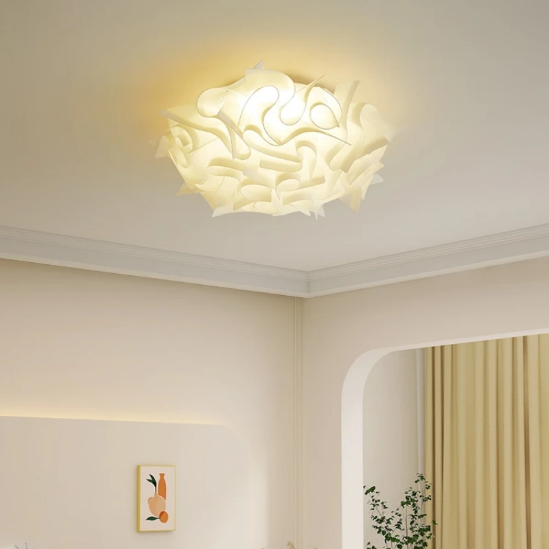 

Romantic White Flower LED Ceiling Lamp Bedroom Restaurant Parlor Lighting Remote Control Dimmable Home Decor PVC Dropshipping