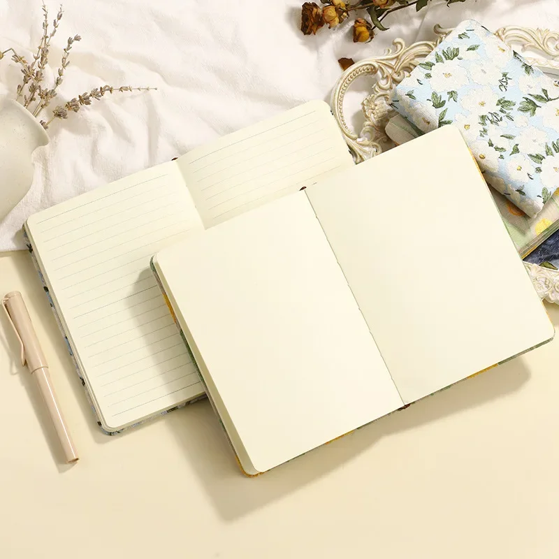 A6 Fabric Relief Three-dimensional Handmade Notebook B6 Fresh Literary Diary Exquisite Japanese Hand Drawn Notebook Retro
