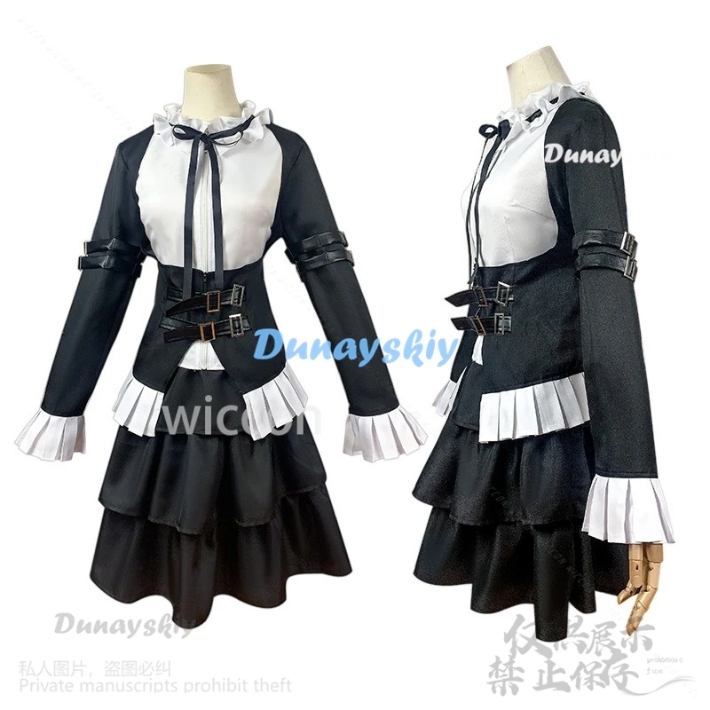 Disfraz de Hada de Anime Erza Scarlet, uniforme de sirvienta, vestido de Lolita, pelucas largas rojas, traje de Navidad para mujer y niña