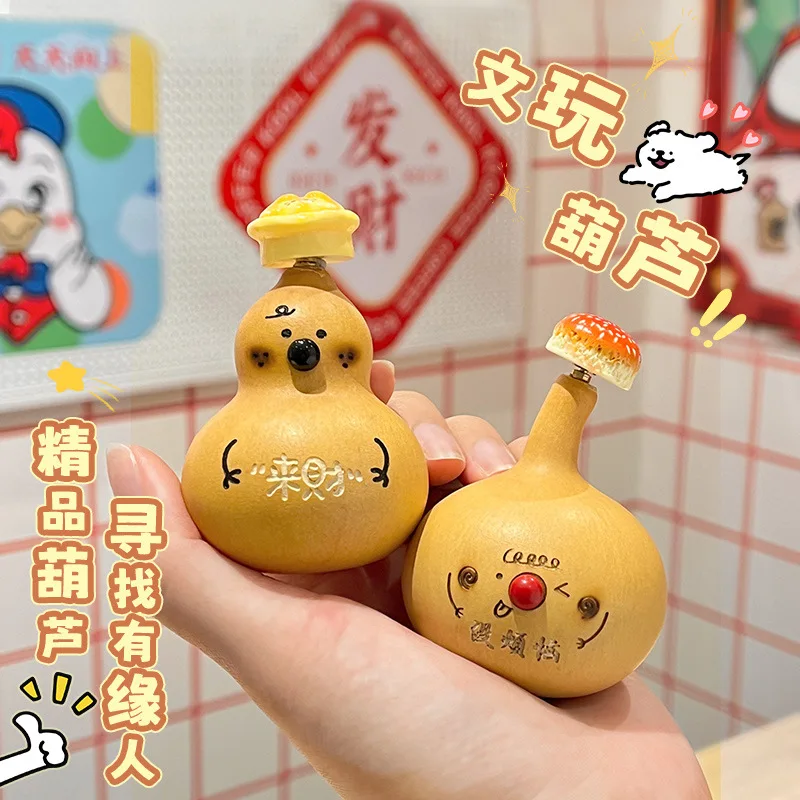 

Cute Creative Spinning Gourd Palm Fidget Charm Stress Relief Handheld Collectible For Men Women Portable Lucky Fortune Blessing