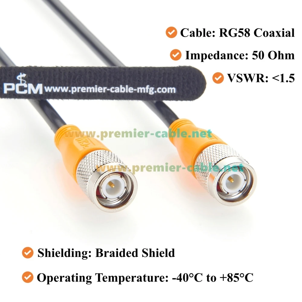 TNC Male to TNC Male Coaxial Cable RG58 50 Ohm Low Loss RF Jumper Cable for Antenna, Ham Radio, WiFi, 4G 5G LTE, GPS, Wireless