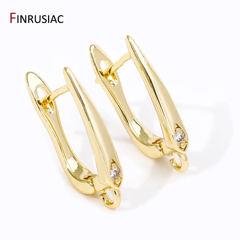 DIY Shvenzy Earwire Hoop Earring Hooks Accessories For 18K Gold Plated Brass Fashion Handmade Earrings Making Supplies Findings