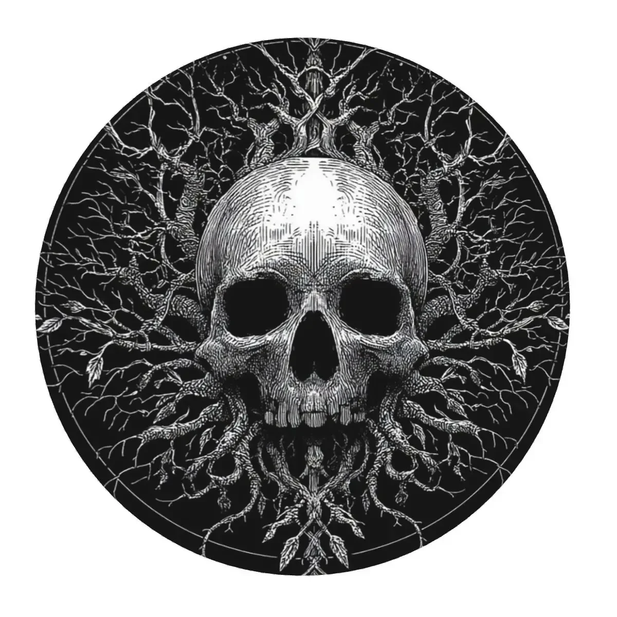 Skeleton Tree Printed Round Mouse Pad Computer Keyboard Mouse Mat Gaming Laptop Desk Mat Office Table Mats