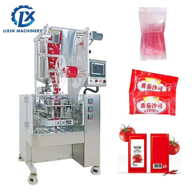 LX-61P Vertical Piston Paste Sachet Packing Machine Ketchup Sauce Peanut Butter Shampoo Honey Salad Sauce Packaging Machine