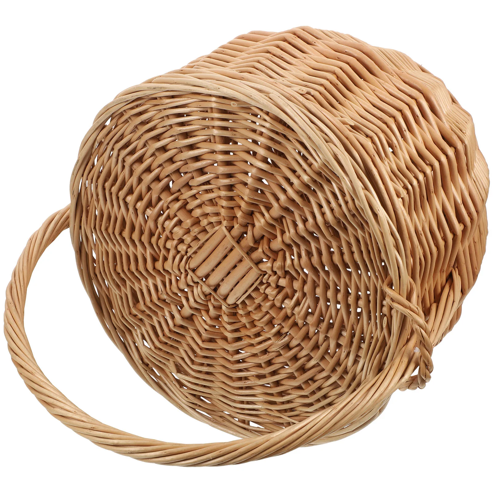 Rattan Shopping Basket Flower Storage Small Handle Woven Rustic Girl Baskets Weddings Favors Hamper