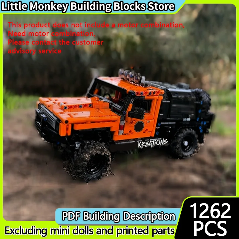 Modello di auto da corsa di velocità MOC Mattoni da costruzione Veicolo fuoristrada hardcore Tecnologia modulare Regali di festa per bambini Assemblare il vestito giocattolo