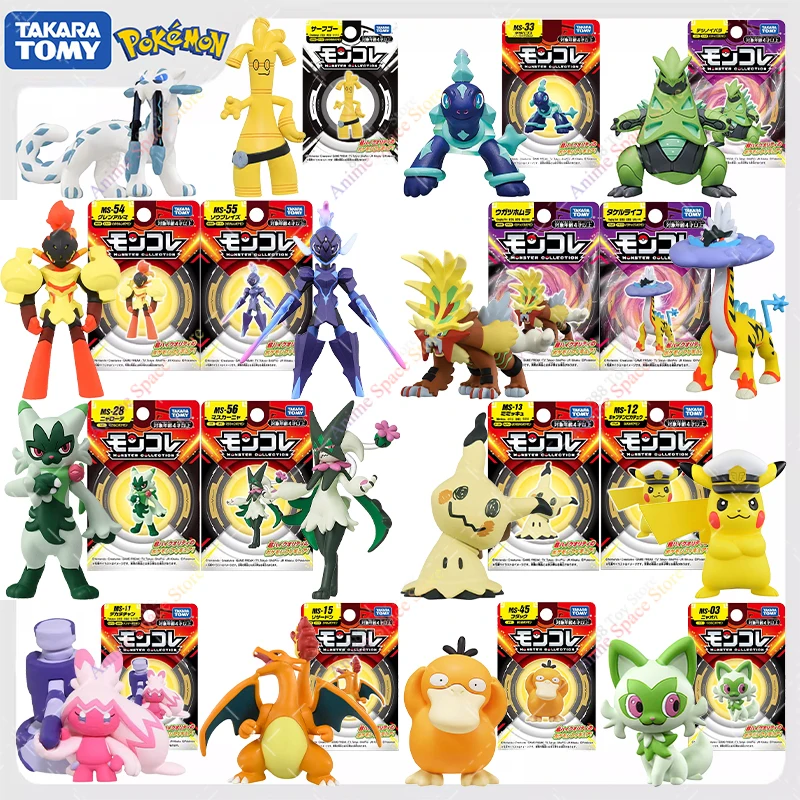 Genuine Takara Tomy Pokemon Figure Terapagos Flutter Mane Raging Bolt Maushold Lapras Meowscarada MS Series Collection Model Toy