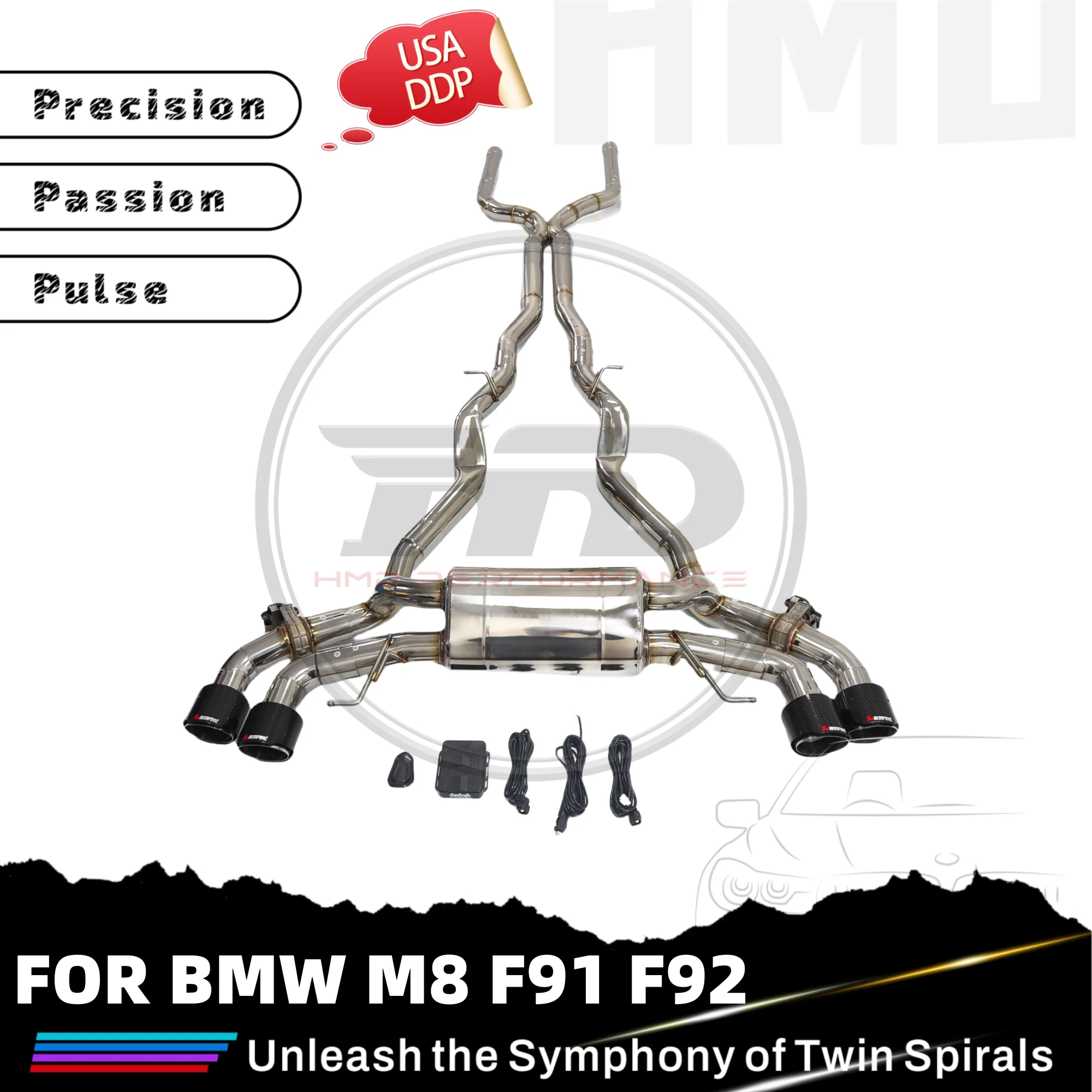 

HMD Customization SS304 Catback Exhaust for BMW M8 F91 F92 4.4T With Electronic Valves and tips
