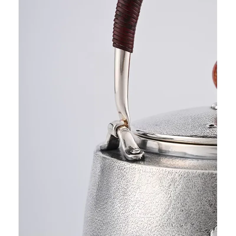 700ml S999 Sterling Silver Teapot Handmade Heat Resistant Portable Tea Pot with Filter Modern Classic Home Decor Professional