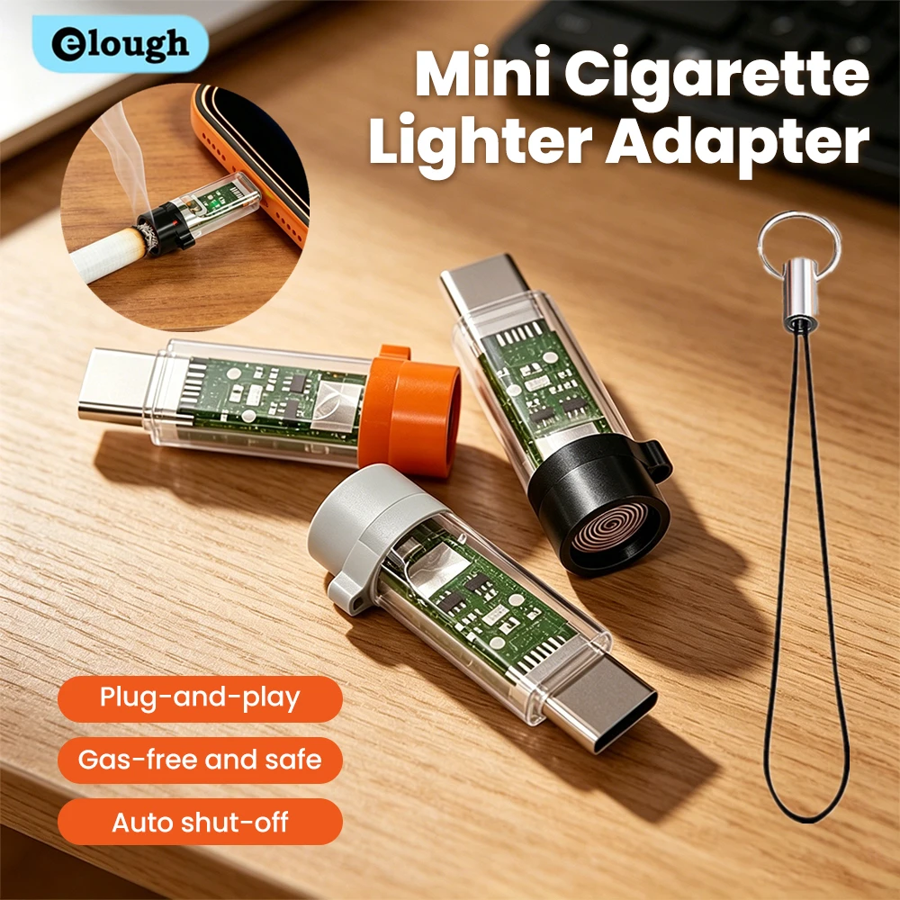 Tragbarer Mini Typ-C Handy-Zigarettenanzünder Winddichter Outdoor-Sicherheits-USB-C-Zigarettenanzünder-Adapter für iPhone 17 Samsung
