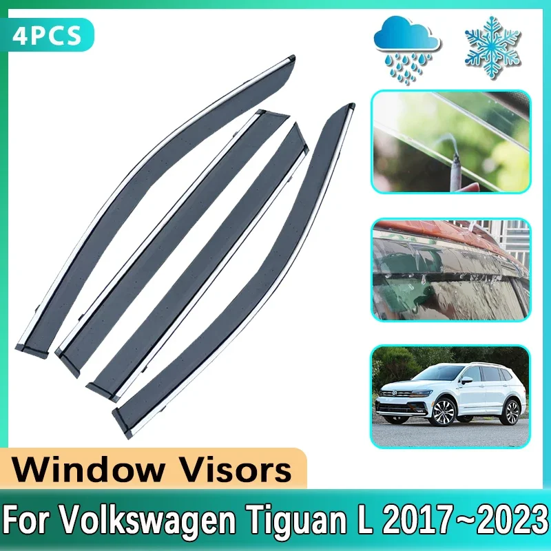 

Car Window Visor For VW Volkswagen Tiguan L Accessories 2017~2023 MK2 AD Windshield Rain Sun Guard Cover Deflectors Auto Sticker