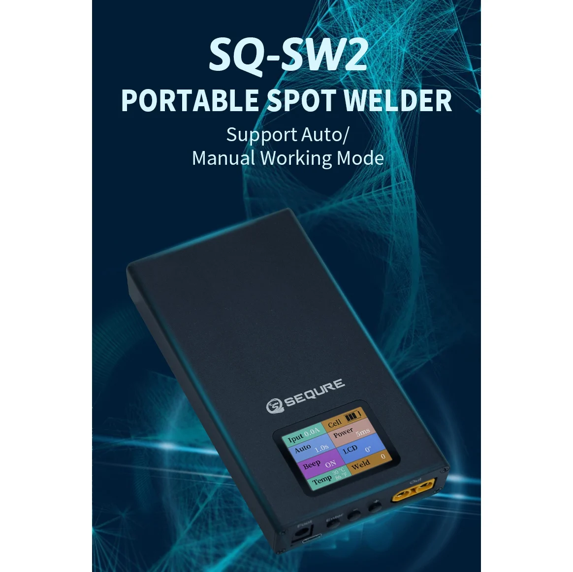 SEQURE SQ-SW2 Mini saldatrice a punti ricaricabile portatile Display LCD a colori Saldatura batteria fai da te, spina europea