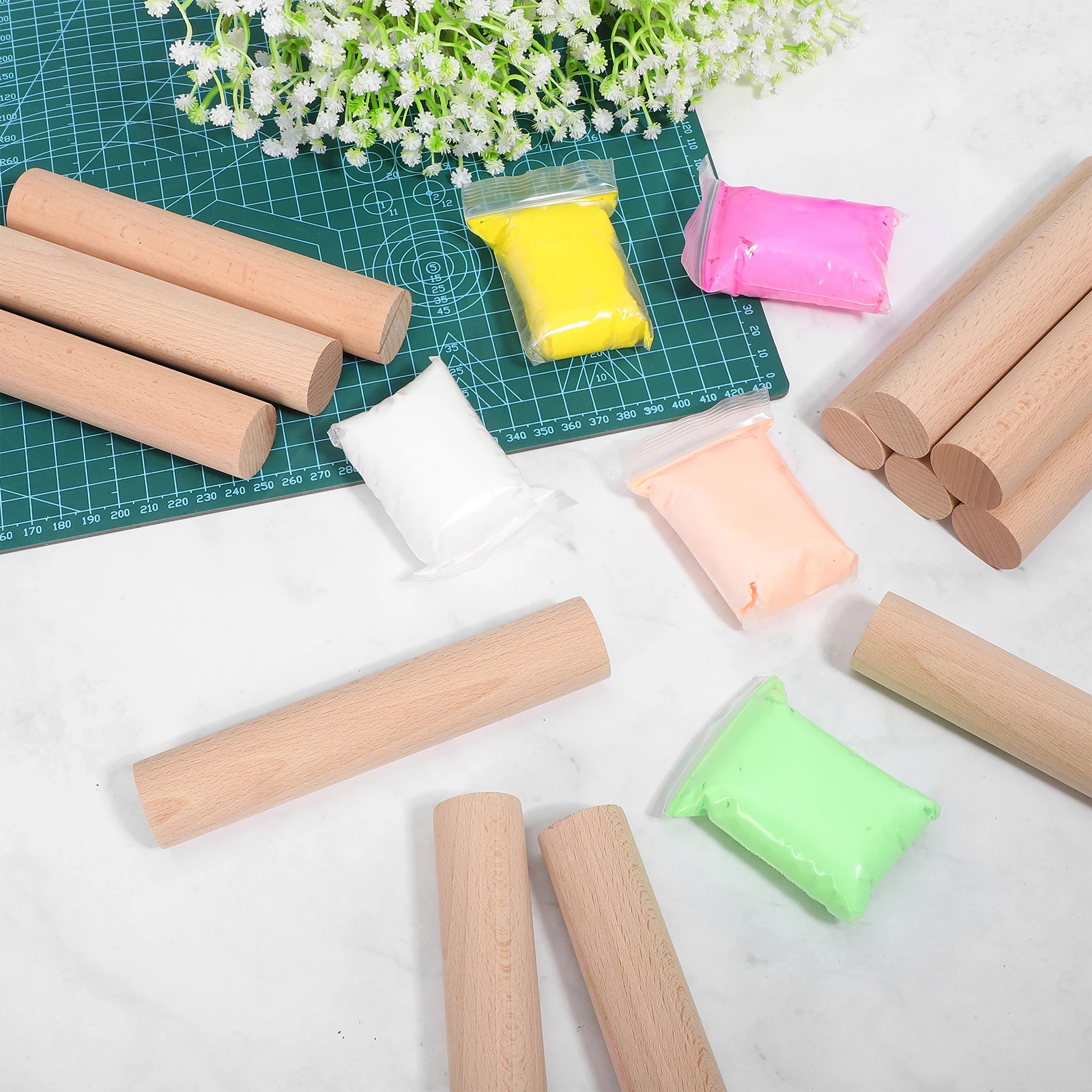 

12pcs Wood Dowel Dowel Sticks Unfinished Smooth Wooden Sticks Ideal for Crafting Clay Rhythm Music Kids Wooden Long