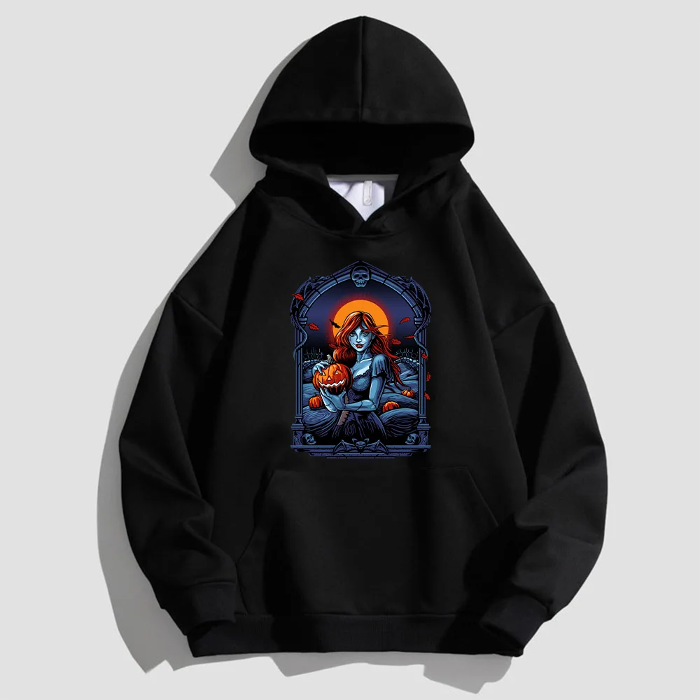 

Men's and Women's Pure Cotton Fleece Sweatshirt Autumn Wind in Your Hair Pattern Print Christmas Party Hoodie Christmas Gift Y2k