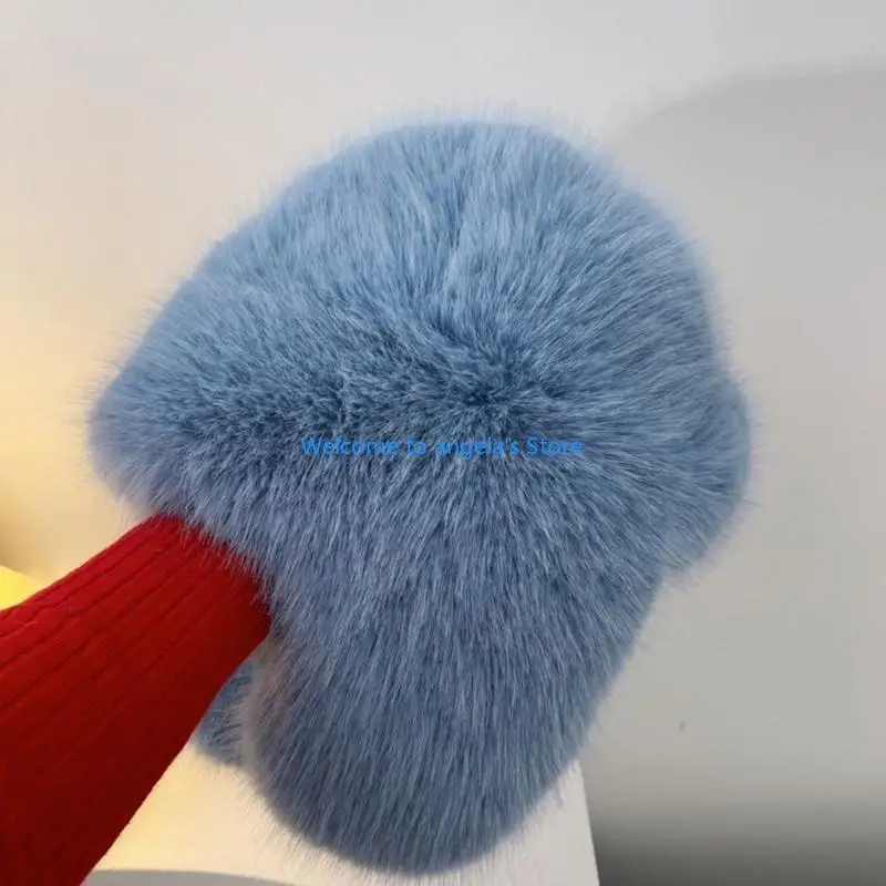 X4YC قبعة شتوية للبالغين من القطيفة، قبعة سميكة بتصميم غطاء الأذن الناعم، ملابس غير رسمية