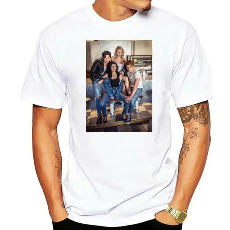 Riverdale T Shirt Pops Group Photo TV Show Logo new Official Mens White