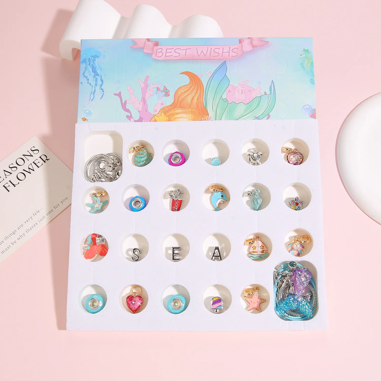 Advent Calendar 2025 24 Days Christmas Countdown Calendar With DIY Charm Bracelets Kits DIY Christmas Charm Bracelet Gifts - Image 2