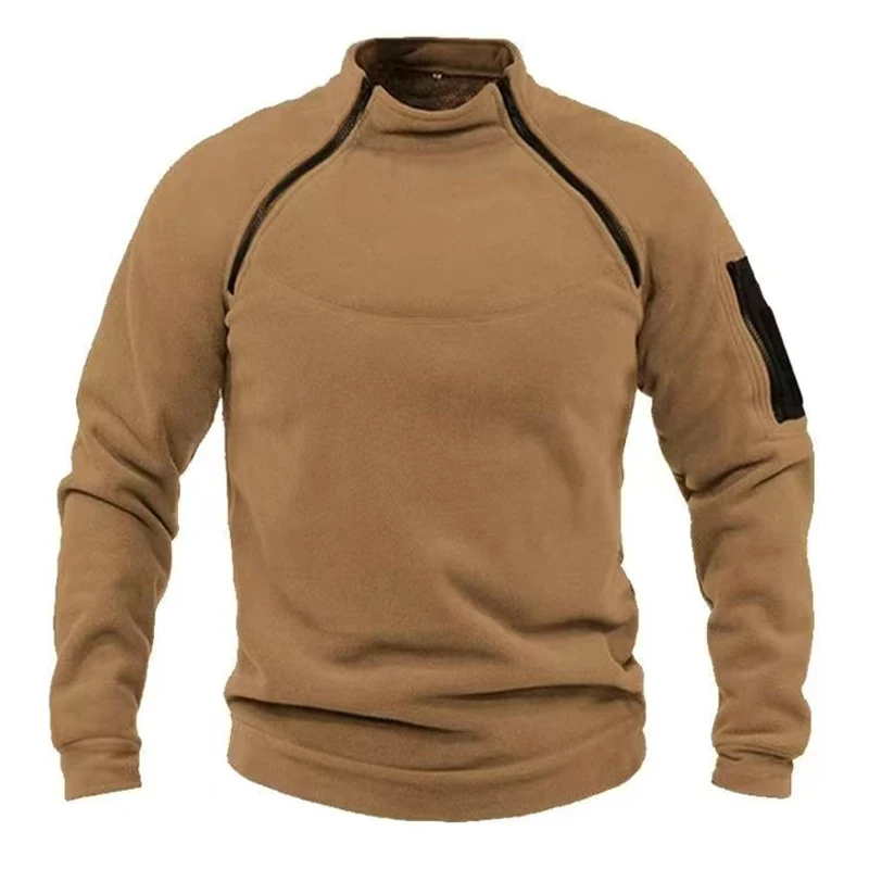 

Мужская тактическая уличная флисовая куртка, одежда для охоты, теплый пуловер на молнии, мужское ветрозащитное пальто, термостойкий свитер для пешего туризма и кемпинга