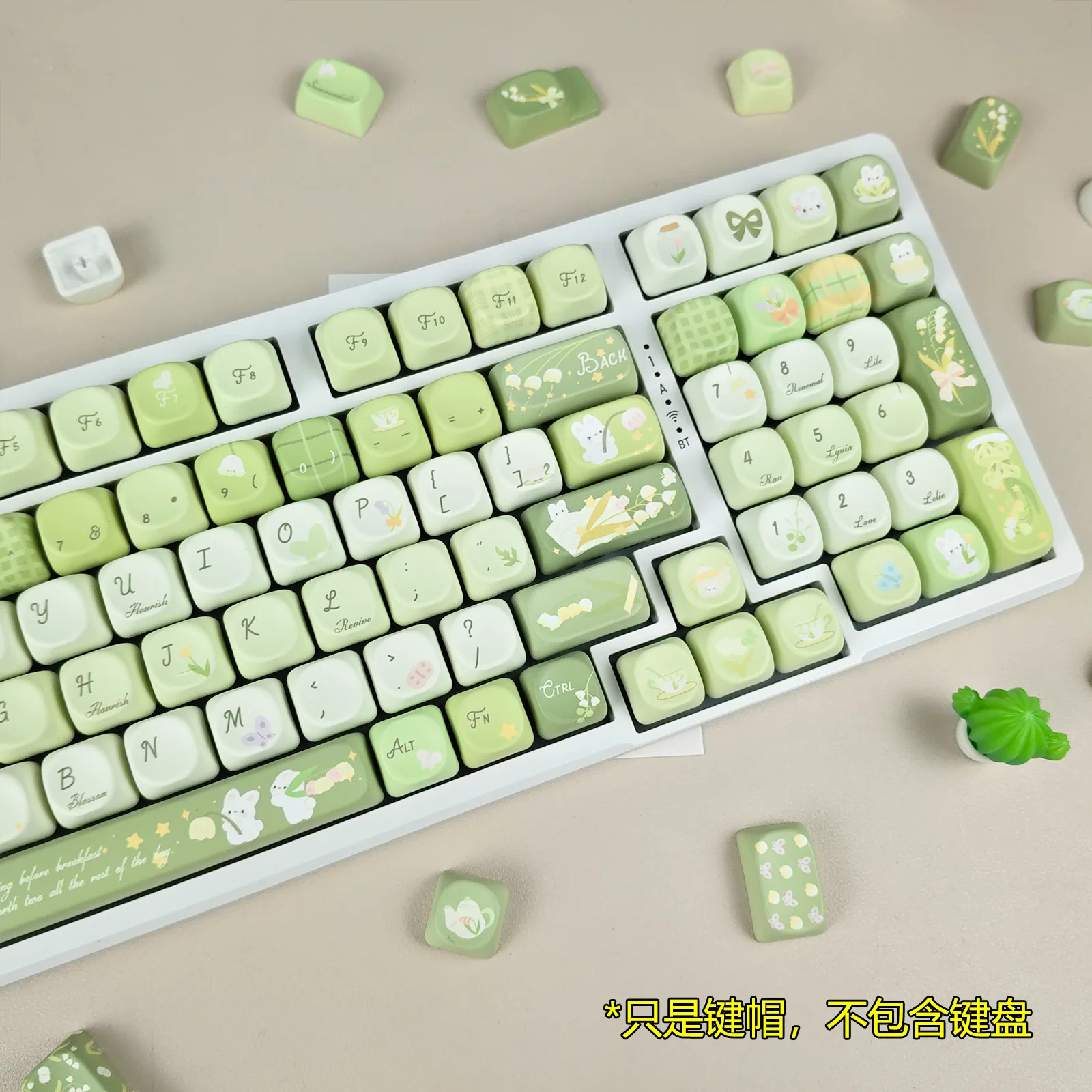 

134-клавишные высококачественные пятисторонние колпачки MOA из ПБТ для зеленой механической клавиатуры, полный набор колпачков для клавиш