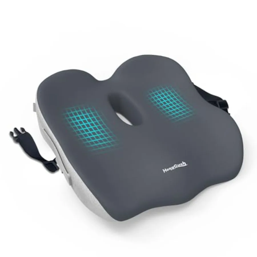 

Memory Foam Seat Cushion for Office Chair and Car Seat Sciatica and Tailbone Pain Relief Orthopedic Coccyx Cushion with Non-Sli