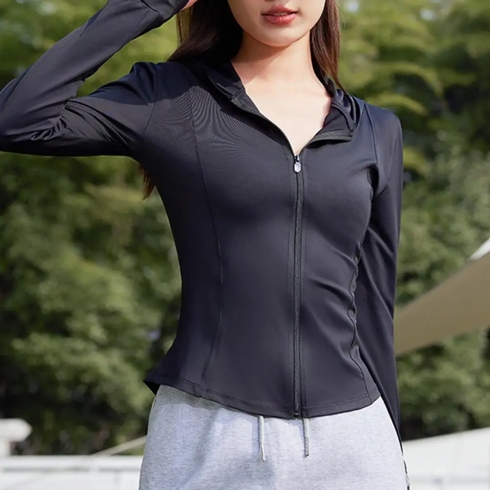 

2025 New yoga coat short sports jacket women's fitness clothes slimming body sculpting zipper yoga jacket Sports Hoodie