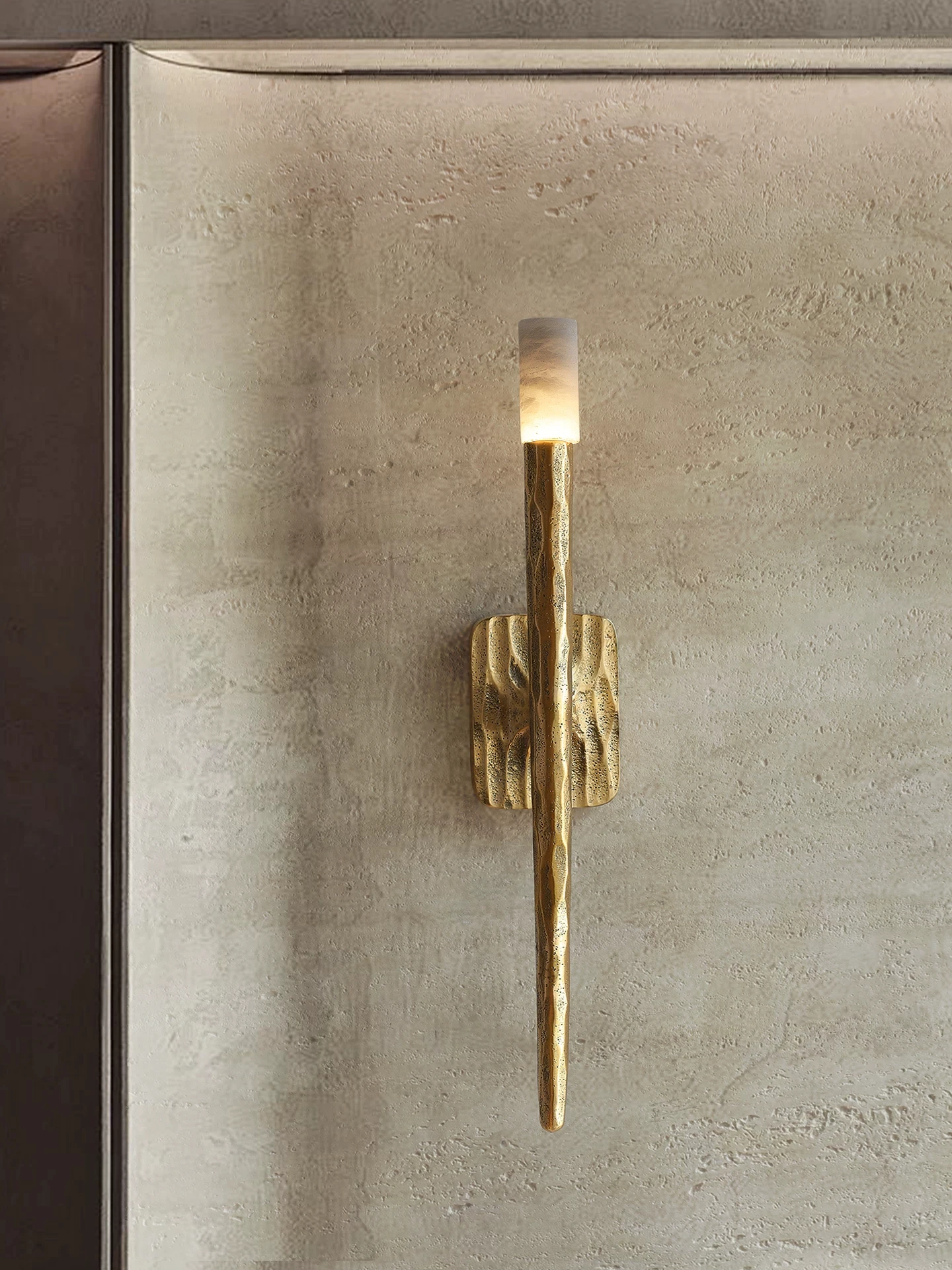 Sand Covered All Copper Marble Wall Lamp Medieval Art Style Long Strip Wall Lamp Living Room Bedroom Atmosphere Lamp GS547SQ