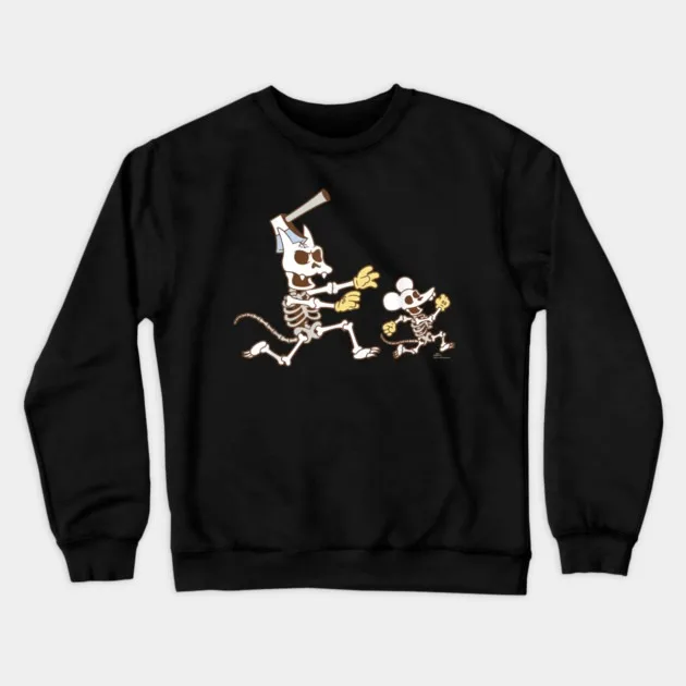 

Autumn and Winter Crew Neck Sweatshirt Pure Cotton Quirky Skeleton Cartoon Print Ideal for Those Who Love Unconventional