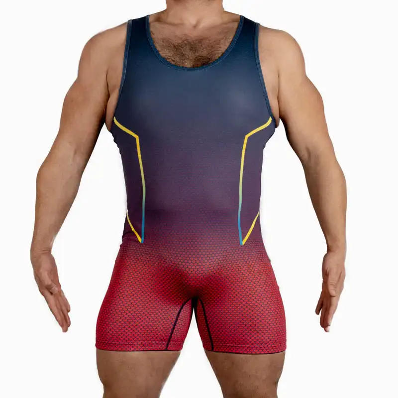 Wrestling Singlets Suit Boxing Triathlon One Piece Bodysuit Iron Men Swimwear Gym Sport Fitness Skinsuit Sleeveless Running Wear