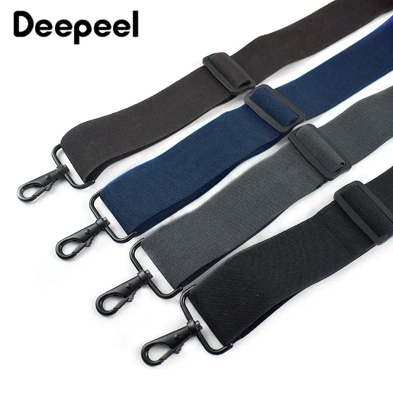 1Pc Deepeel 5*120cm New Fashion Wide Men's Suspender Pants Black Hook Buckle 4 Clip Stretch Male Jockstrap Work Braces Accessory