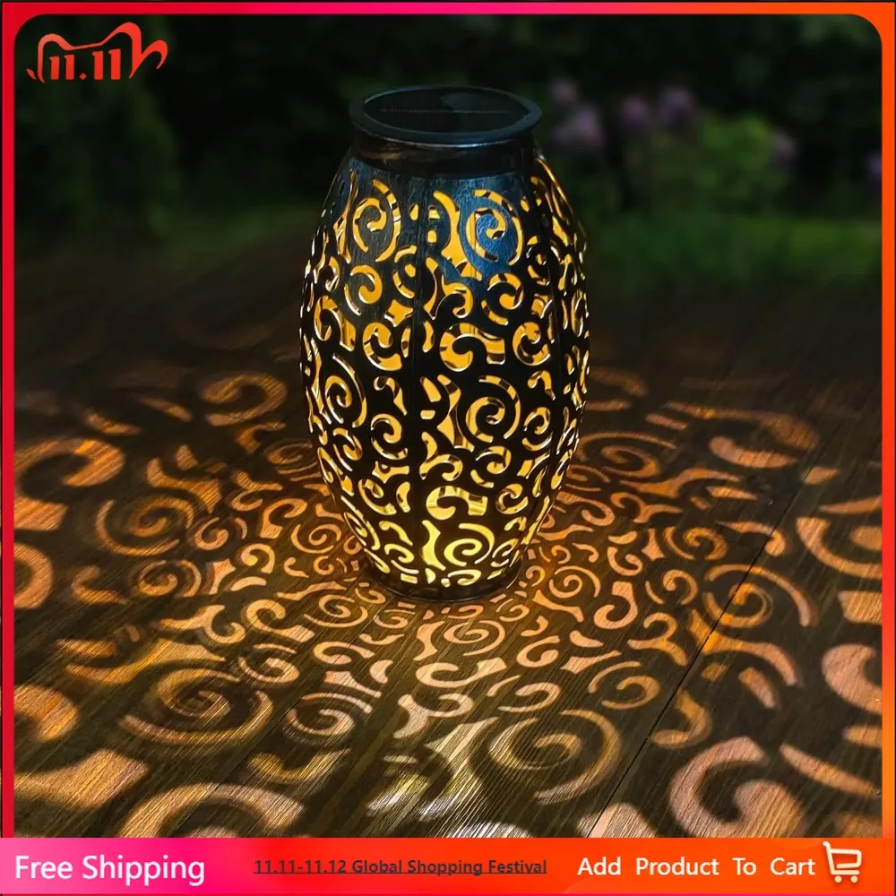 

Solar Lanterns,Hanging Solar Lights Outdoor with Handle Metal Waterproof Decorative Solar Garden Lights for Patio Porch Pathway