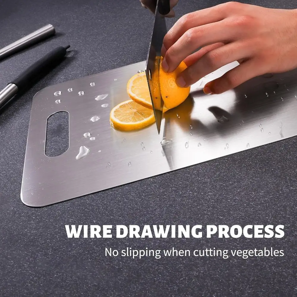 لوح تقطيع المطبخ من التيتانيوم على الوجهين، درجة طبية، غير لاصقة، 23.6 × 15.7 بوصة