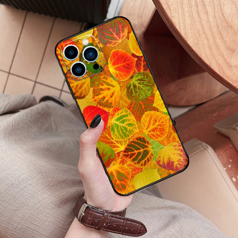 Autumn Leaves Back Cover Case For iPhone 12 13 Pro Mini 11 14 15 16 Pro Max XS X XR 7 8 Plus