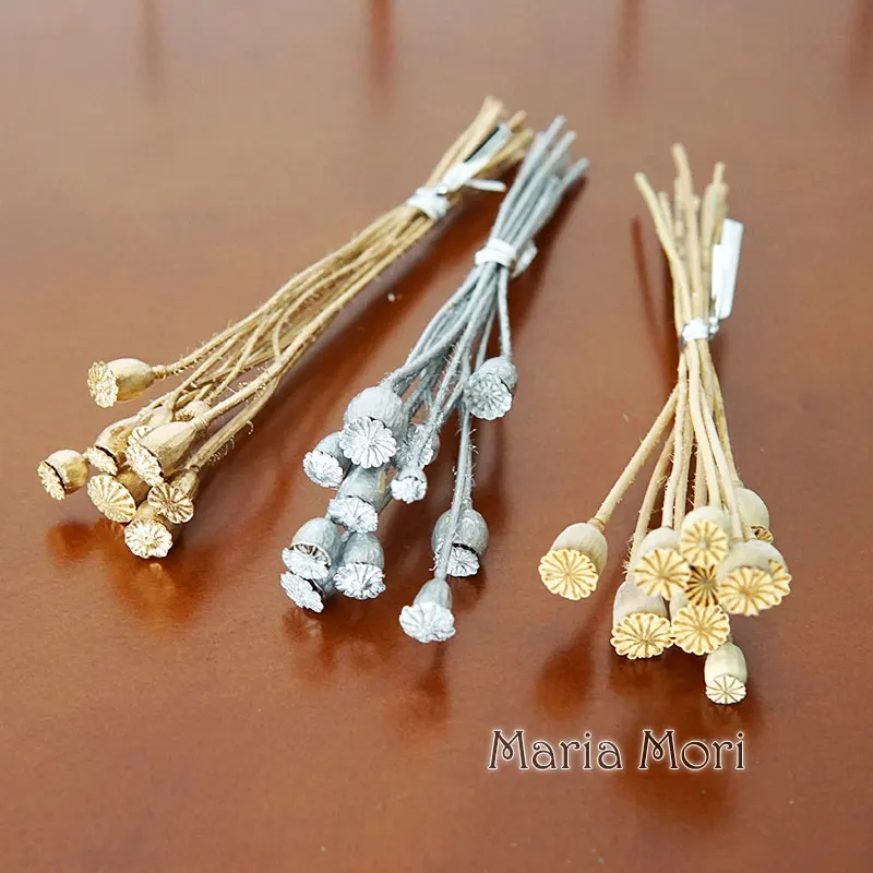 10 Stück/konservierte Blumen, Mais Mohn, Obst, Heimdekoration, DIY-Material, Kristallkleber, handgefertigte Kerzen, Epoxidharzblumen, Gold, Silber – Detail 13