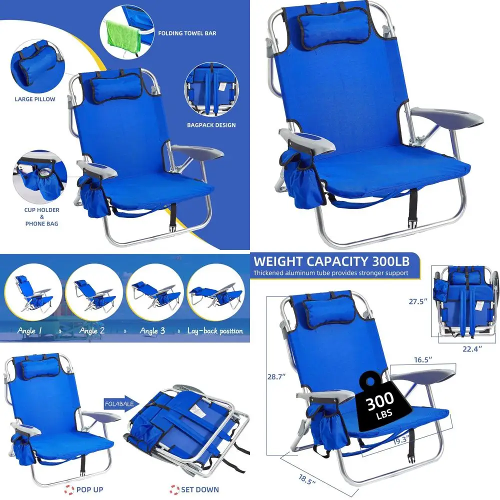 Blue Outdoor Beach and Camping Chair