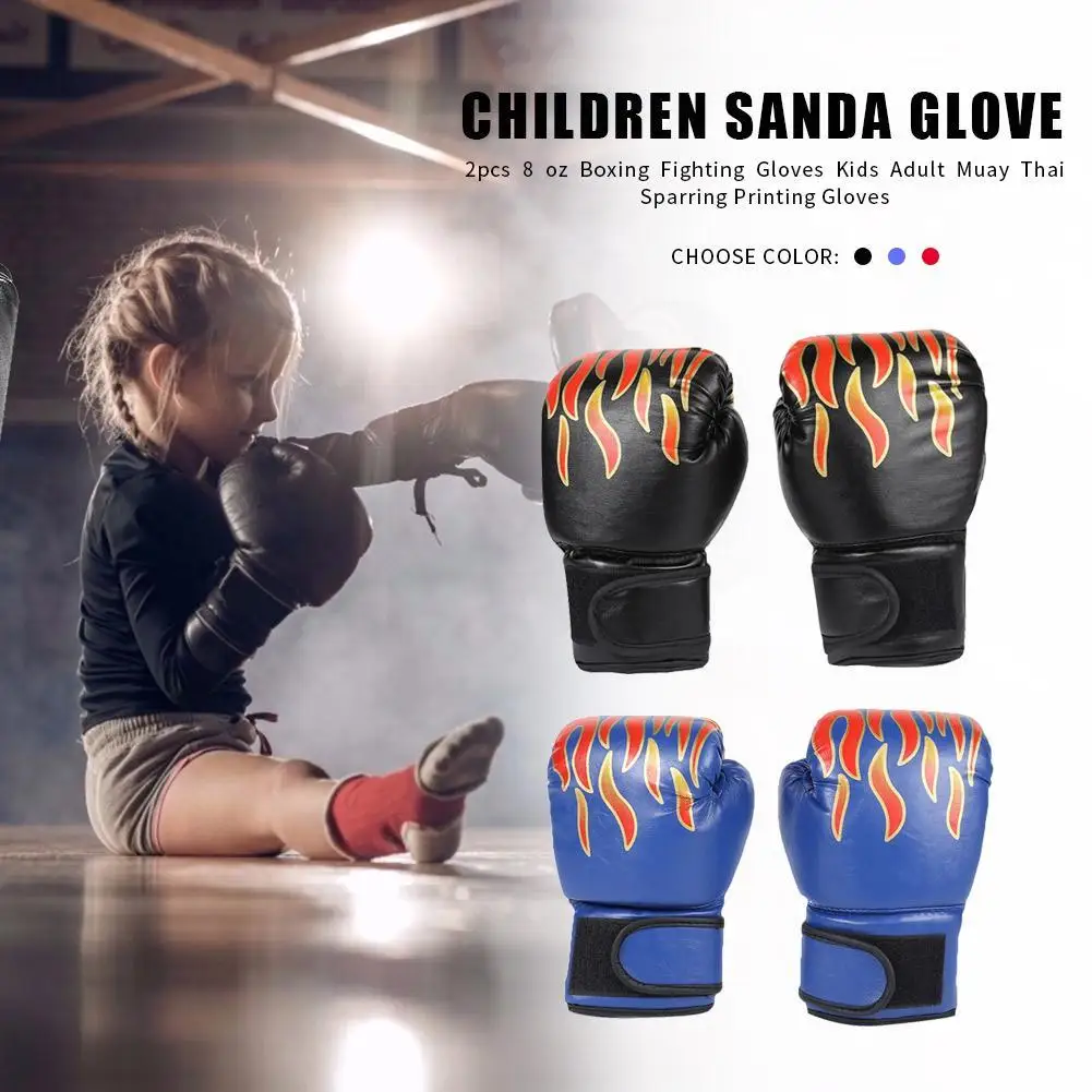 

2Pcs Kids Boxing Gloves PU Leather Training Gloves Breathable Muay Thai Mitts Fighting Mitts for Boys Girls Youth