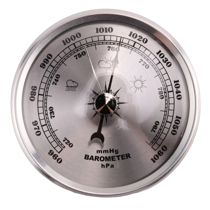 For Home Pressure Gauge Weather Station Metal Wall Hanging Barometer Atmospheric Multifunction Thermometer Hygrometer Portable