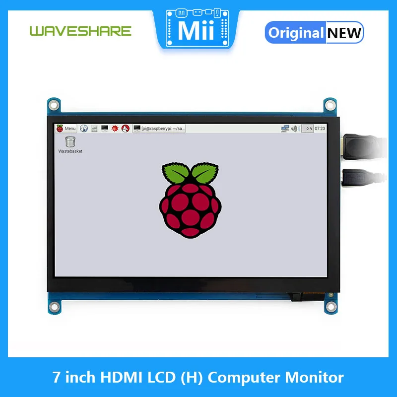 Waveshare จอคอมพิวเตอร์7นิ้ว HDMI LCD (H), หน้าจอสัมผัสแบบ Resistive LCD, 1024x600, HDMI, IPS, ราสเบอร์รี่ Pi DISPLAY