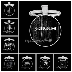 Norway Band Black Burzum Keychains for Men Cool Keychain Glass