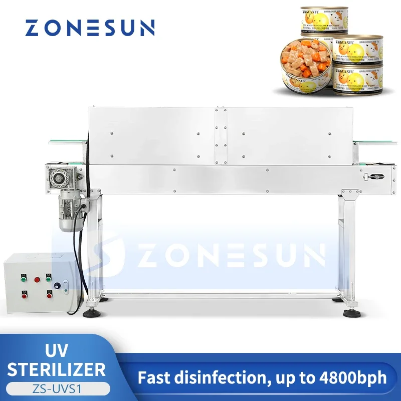 Zonesun ZS-UVS1 Inline UV Sterilizer Inductrial UV Tunnel UV Disinfection Lamp for Bottles Food Packaging Production Line