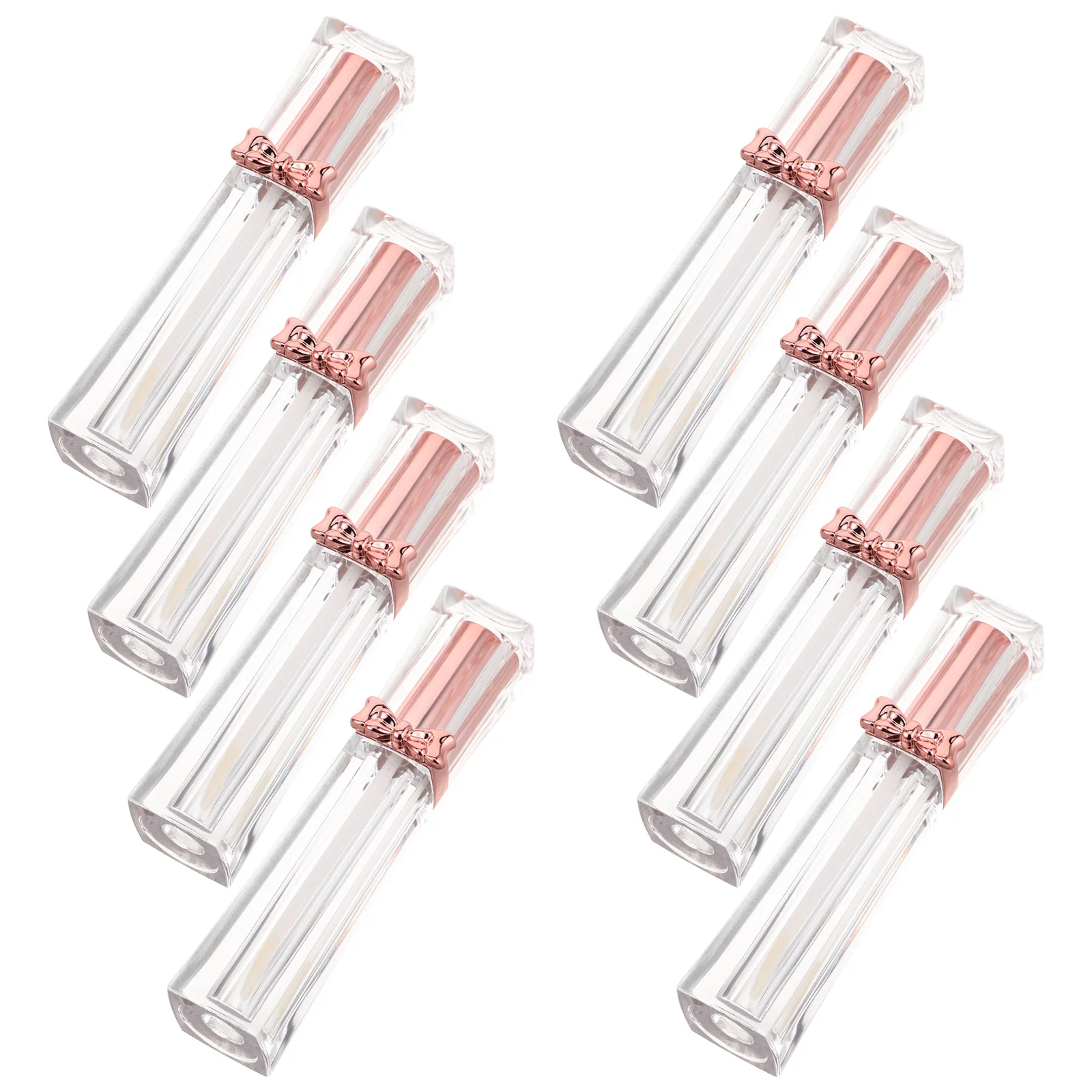 

8Pcs Clear Lip Gloss Tubes 3.5ml with Elegant Bow Design Empty Container for DIY Packaging Travel Lip Glaze Bottles