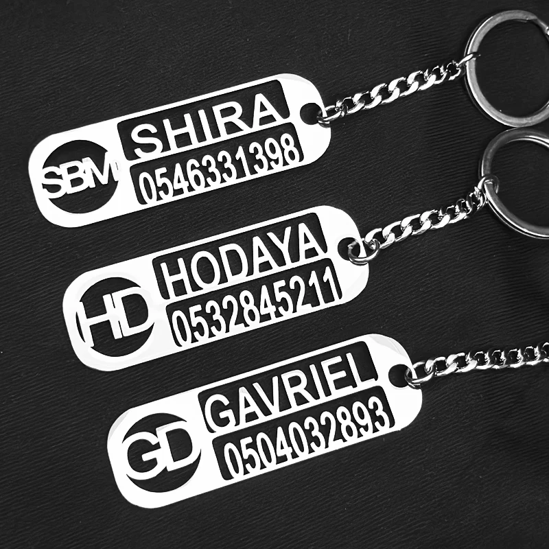 Custom Car Logo Number Keychain for Men