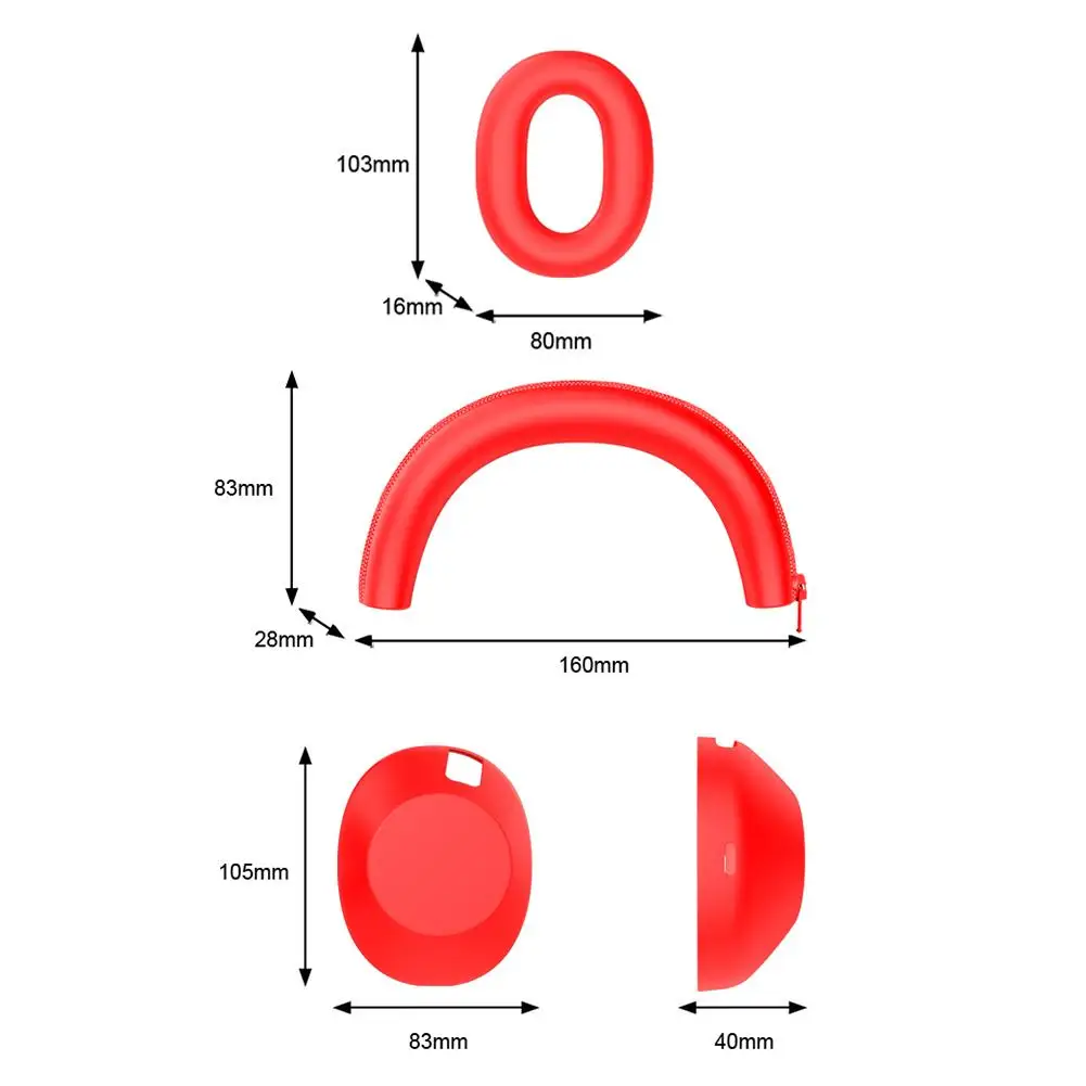  for sony WH-1000XM6 Silicone Protective Case Washable Headband Protective Case Soft Sponge Ear Pads With Buckle Earpad Cushion