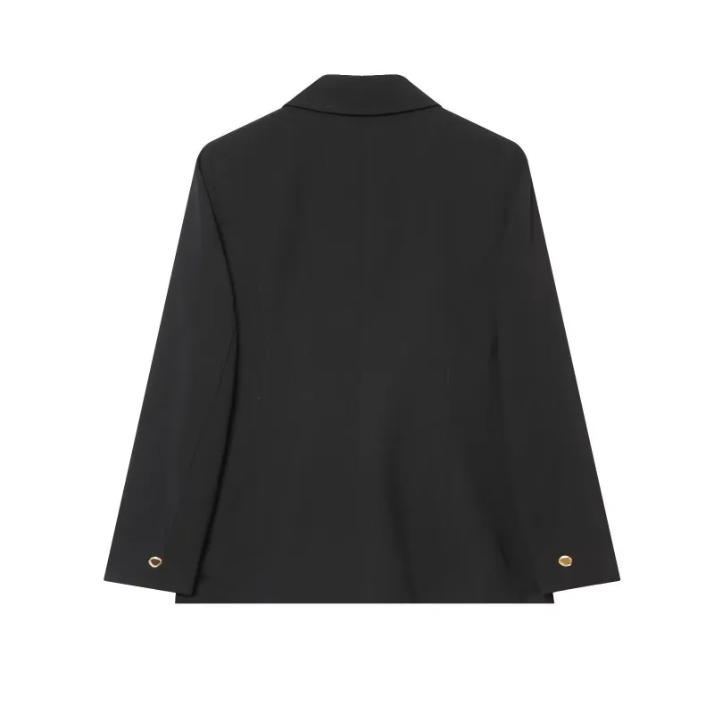 Women's Blazer Jacket - Shoulder Pad Slim Fit Long Sleeve Suit, Notch Lapel Business Casual Coat, 2026 Spring New Black