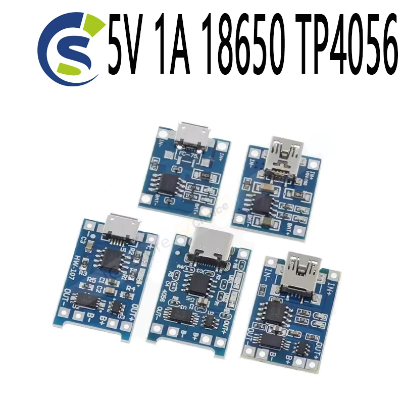 10pcs Lithium Battery Charger Module Charging Board With Protection Dual Functions 1A Li-ion 5V 1A 18650 TP4056