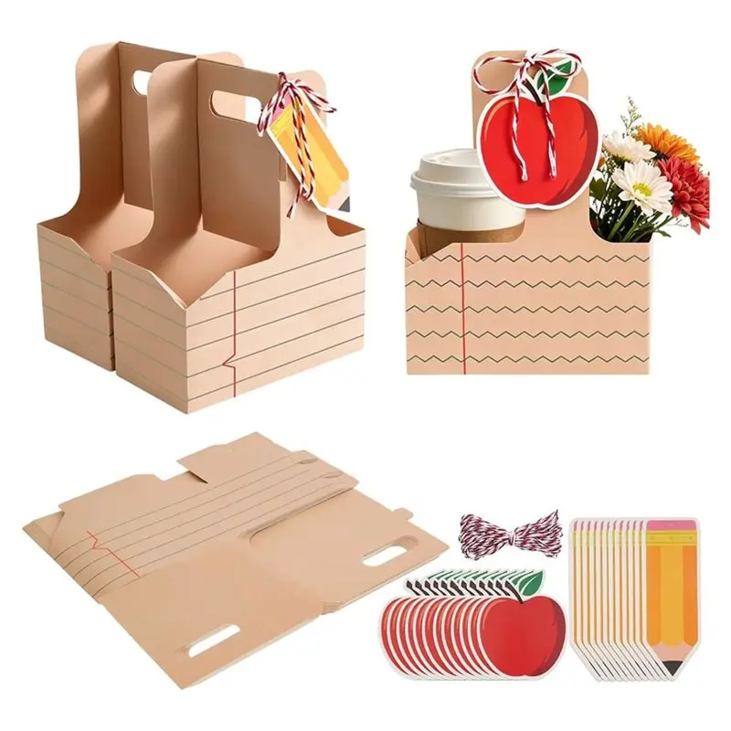 DTEN-2 Cup Drink Carrier With Handle Back To School Teacher Appreciation Gifts For Back To School Classroom Party Favors