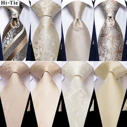 Hallo-Krawatte Elfenbein Champagner Floral Feste Design Seide Hochzeit Krawatte Für Männer Qualität Hanky Manschettenknopf Mode Nicktie Business Dropshipping