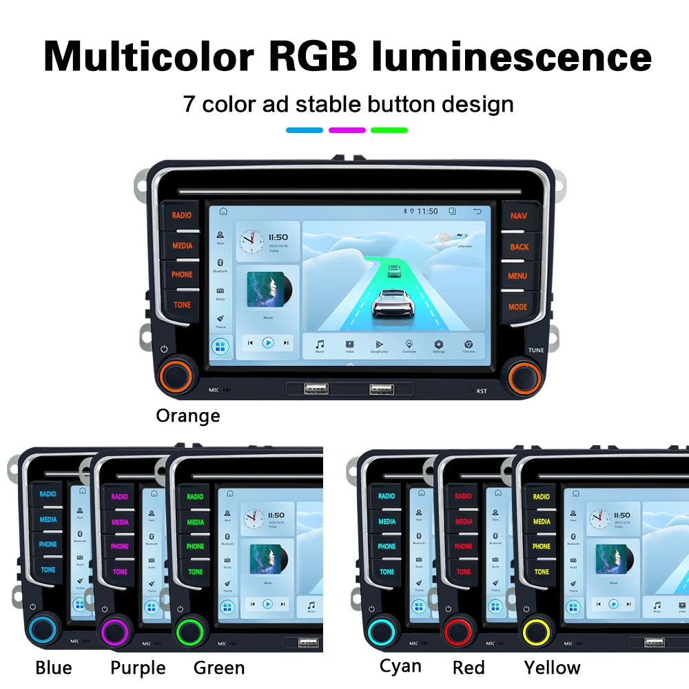 راديو السيارة مشغل الوسائط المتعددة ، أندرويد 13 ، 7 بوصة ، سيارة ، GPS ، BT ، وحدة رئيسية ، واي فاي ، DSP ، فيديو 2 دين ، VW Golf 5 ، 6 ، بولو 6R