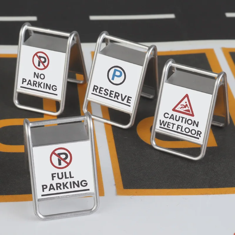 مصغرة محاكاة المرور وقوف السيارات لافتة نموذج أطقم طاولة الرمل سياج الطريق نموذج الملحقات من الديوراما