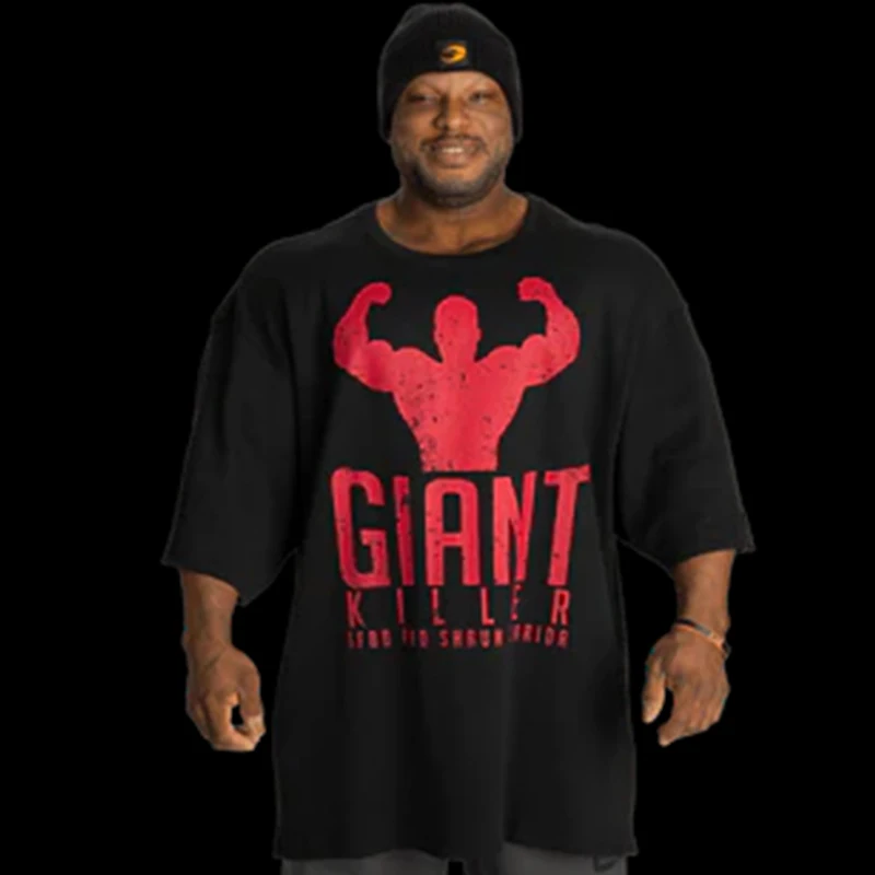 2026 Giant Killer Men's Gym T-Shirt, Muscle Man Fitness Graphic Tee, Bodybuilding Heavy Cotton Streetwear For Men